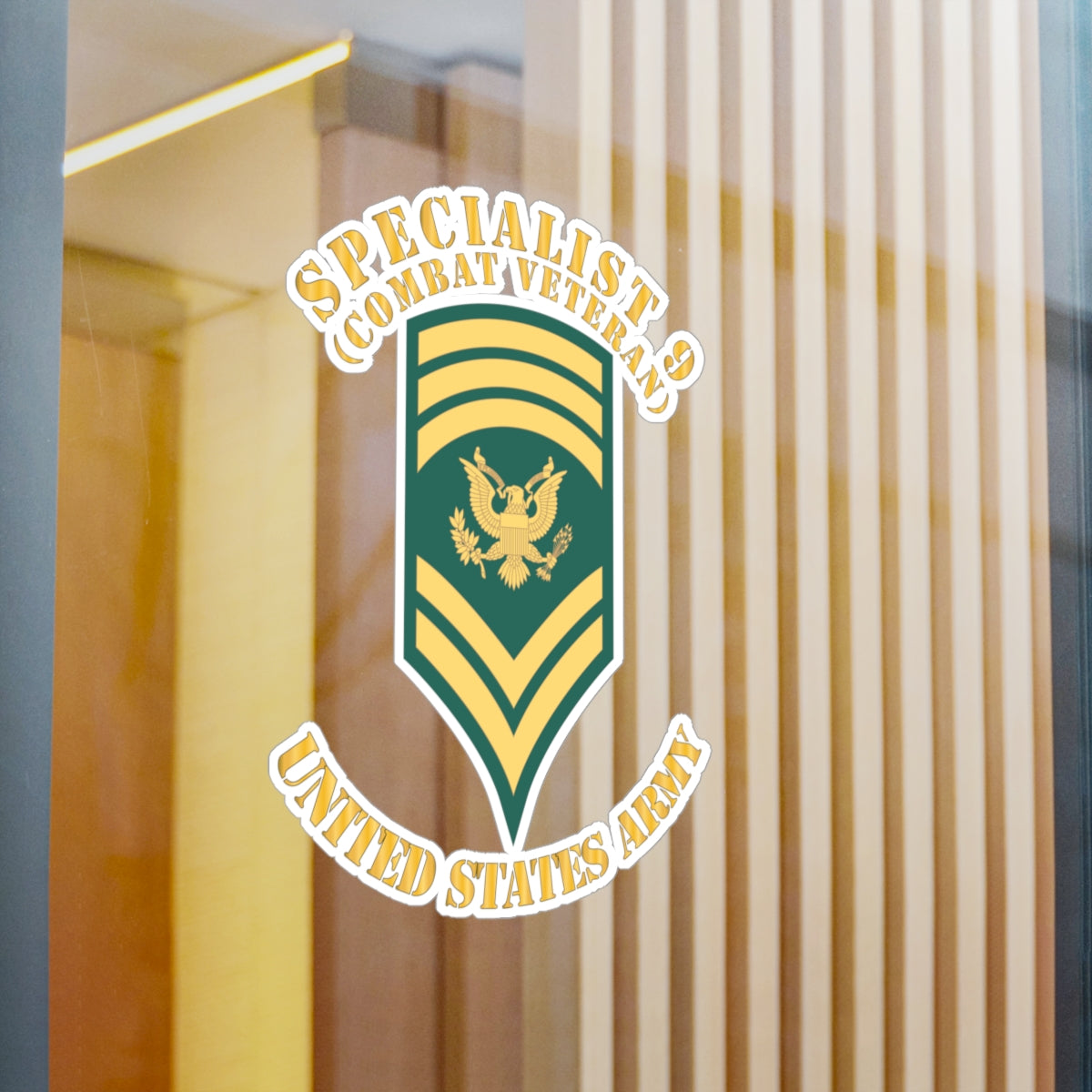 Kiss-Cut Vinyl Decals - Army - Enlisted - SPEC 9 - Specialist 9 - Std - Combat Veteran X 300