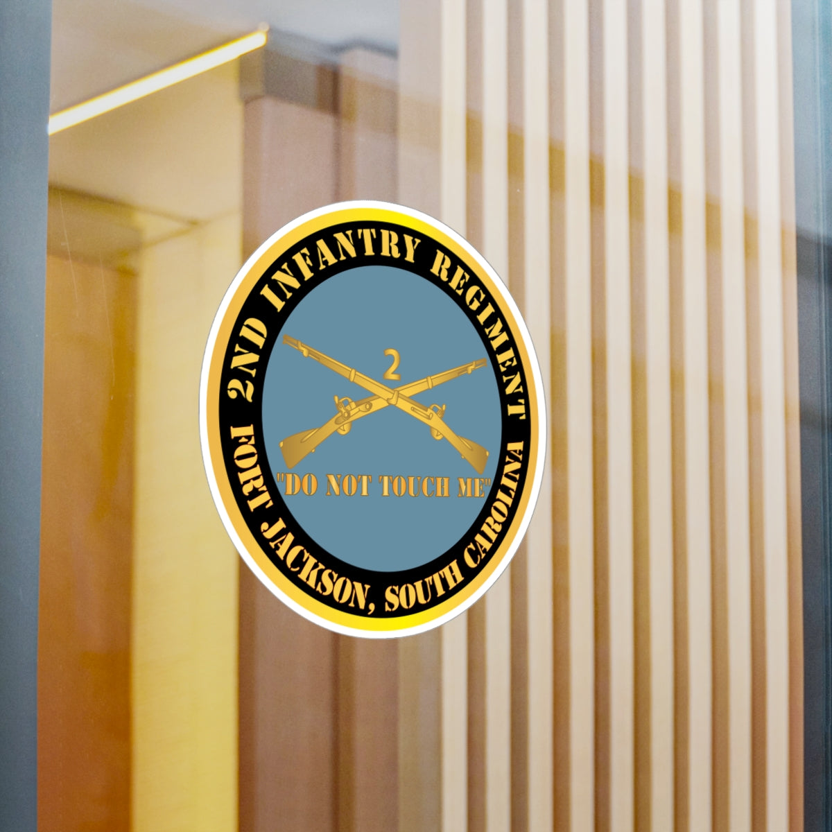 Kiss-Cut Vinyl Decals - Army - 2nd Infantry Regiment Branch - Do Not Touch Me - Fort Jackson, SC X 300