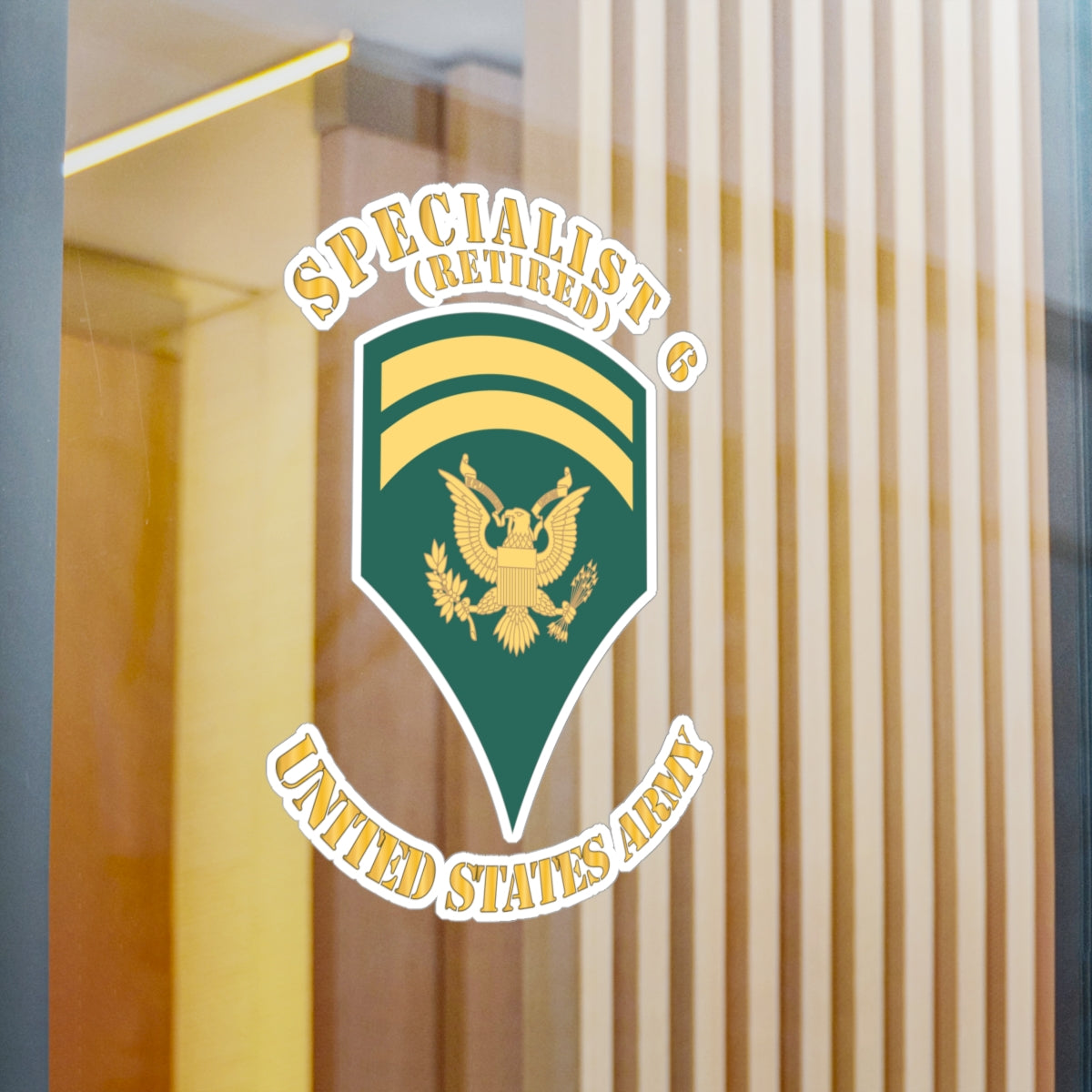 Kiss-Cut Vinyl Decals - Army - Enlisted - SPEC 6 - Specialist 6 - Std - Retired X 300