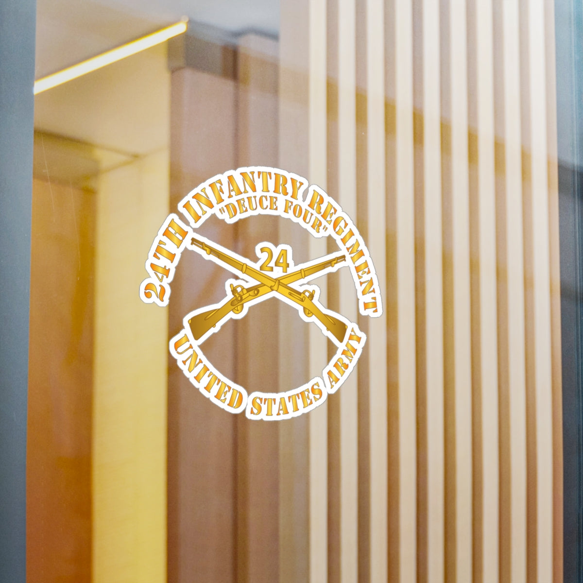 Kiss-Cut Vinyl Decals - Army - 24th Infantry Regiment - Deuce Four - Branch Insignia