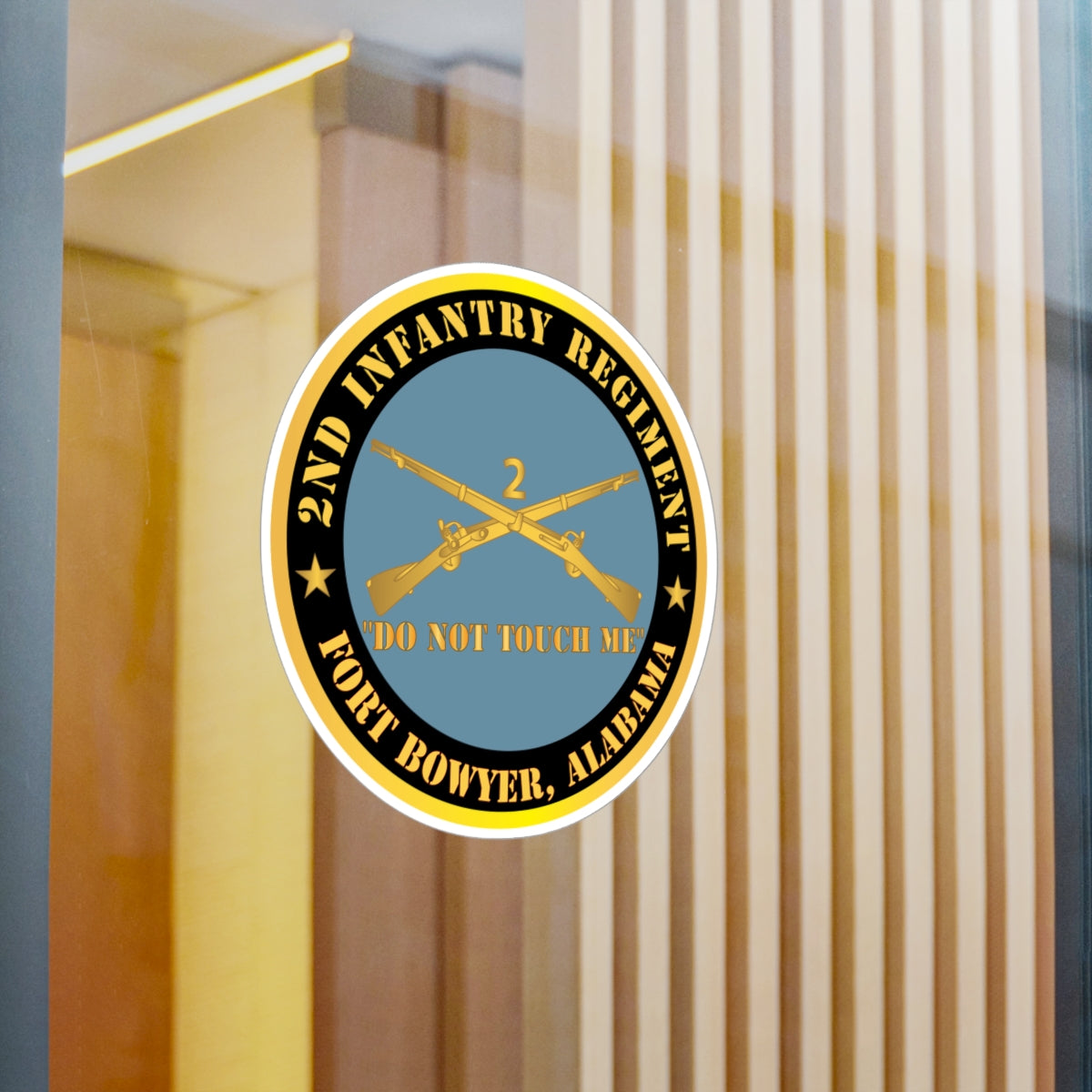 Kiss-Cut Vinyl Decals - Army - 2nd Infantry Regiment Branch - Do Not Touch Me - Fort Bowyer, Alabama X 300