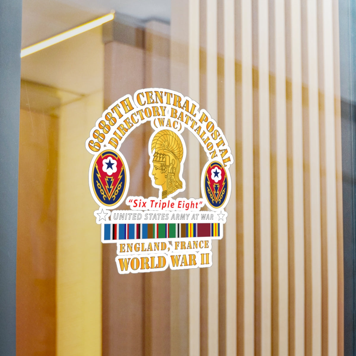 Kiss-Cut Vinyl Decals - Army - 6888th Central Postal Directory Battalion - WWII w EU SVC