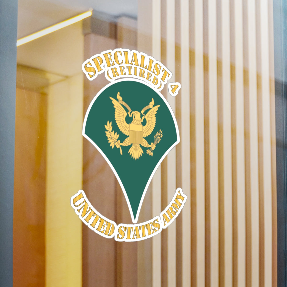 Kiss-Cut Vinyl Decals - Army - Enlisted - SPC 4 - Specialist 4 - Std - Retired X 300