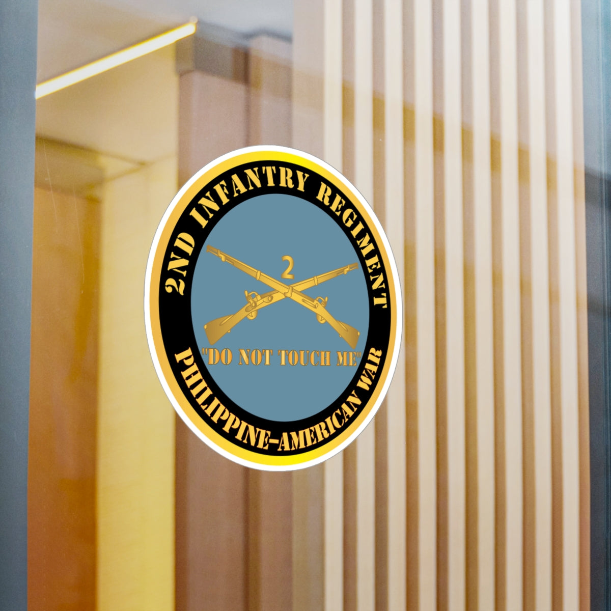 Kiss-Cut Vinyl Decals - Army - 2nd Infantry Regiment Branch - Do Not Touch Me - Philippine-American War X 300