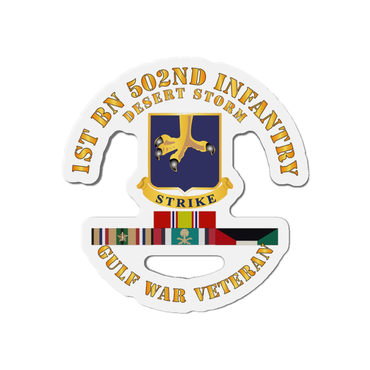 Die-Cut Magnets - 1st Bn 502nd Infantry - Desert Storm w Svc