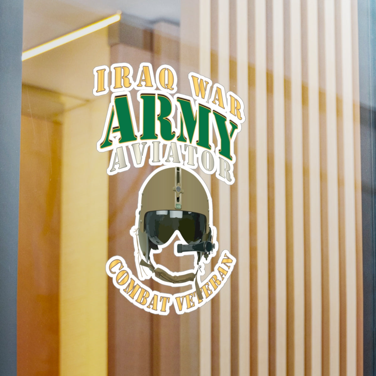 Kiss-Cut Vinyl Decals - Army - ARMY - Aviator - Iraq War - Combat Vet X 300