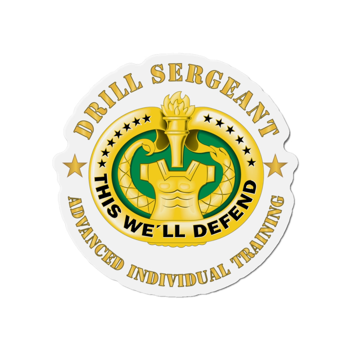 Die-Cut Magnets - Drill Sgt Badge - Advanced Individual Training X 300