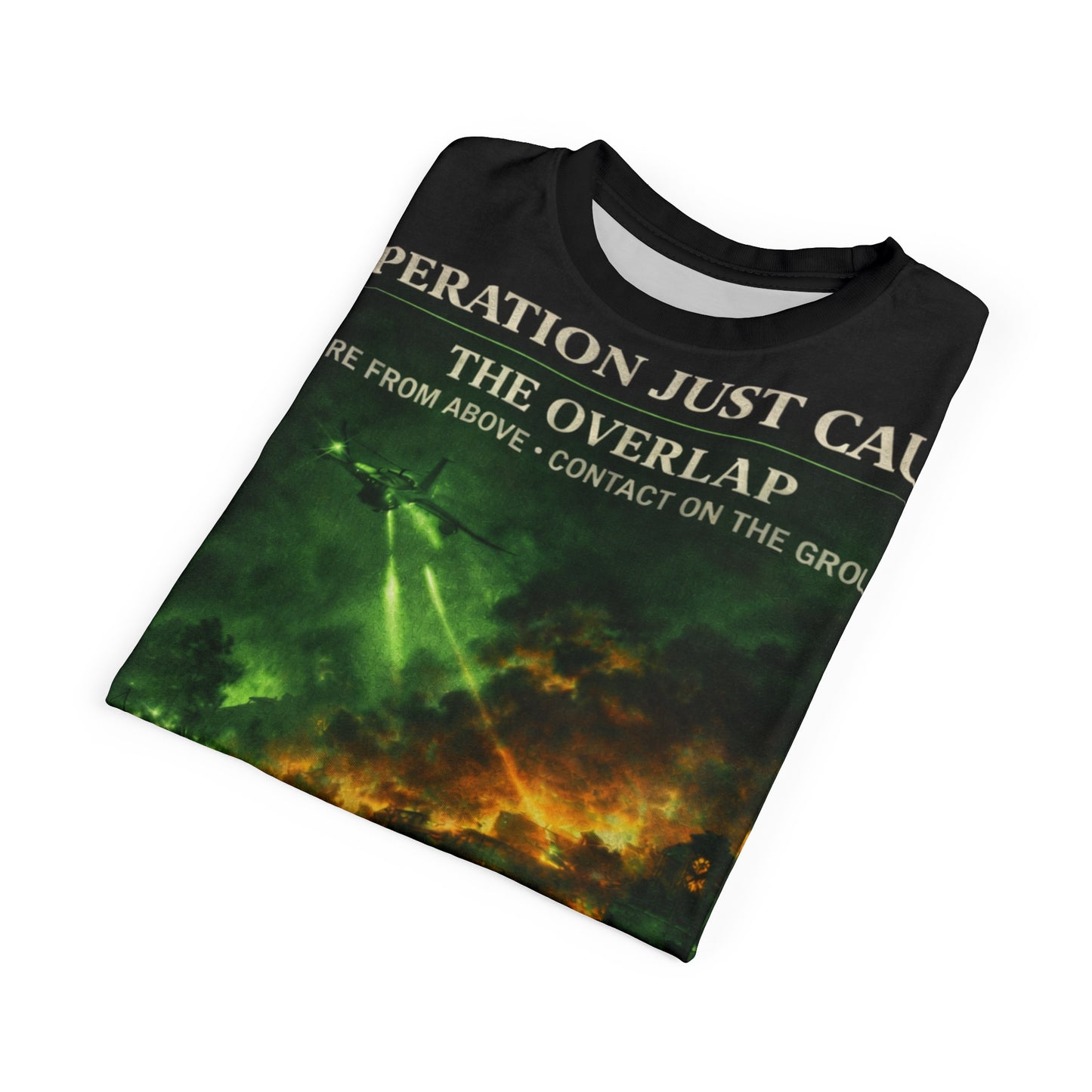 Operation Just Cause Veterans Tribute Tee — "Fire From Above" Ground Attack Commandancia