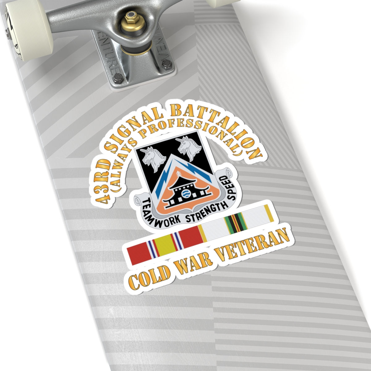 Kiss - Cut Stickers - Army - 43rd Signal Battalion - Cold War Veteran - DUI w COLD SVC X 300