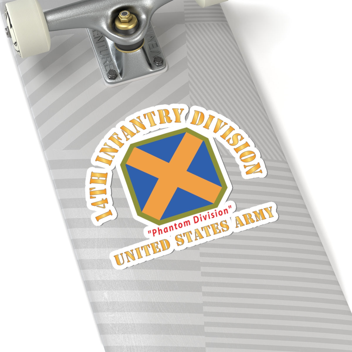 Kiss - Cut Stickers - Army - SSI - 14th Infantry Division - Phantom Division - US Army Veteran X 300