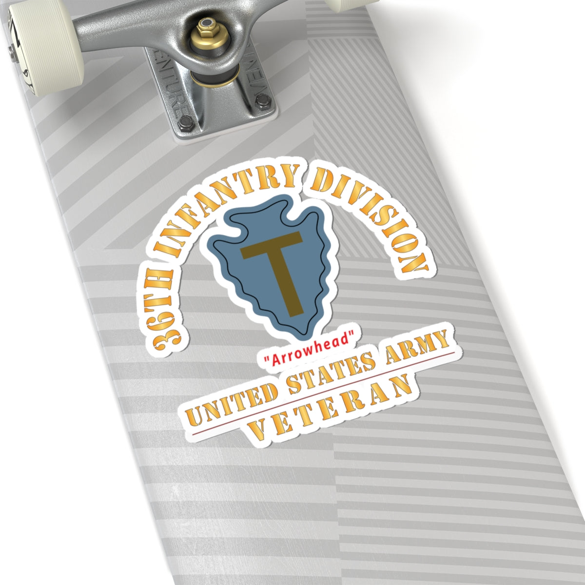 Kiss - Cut Stickers - Army - SSI - 36th Infantry Division - Arrowhead - US Army Veteran X 300