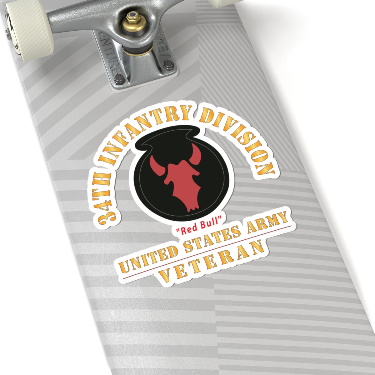 Kiss - Cut Stickers - Army - SSI - 34th Infantry Division - Red Bull - US Army Veteran X 300
