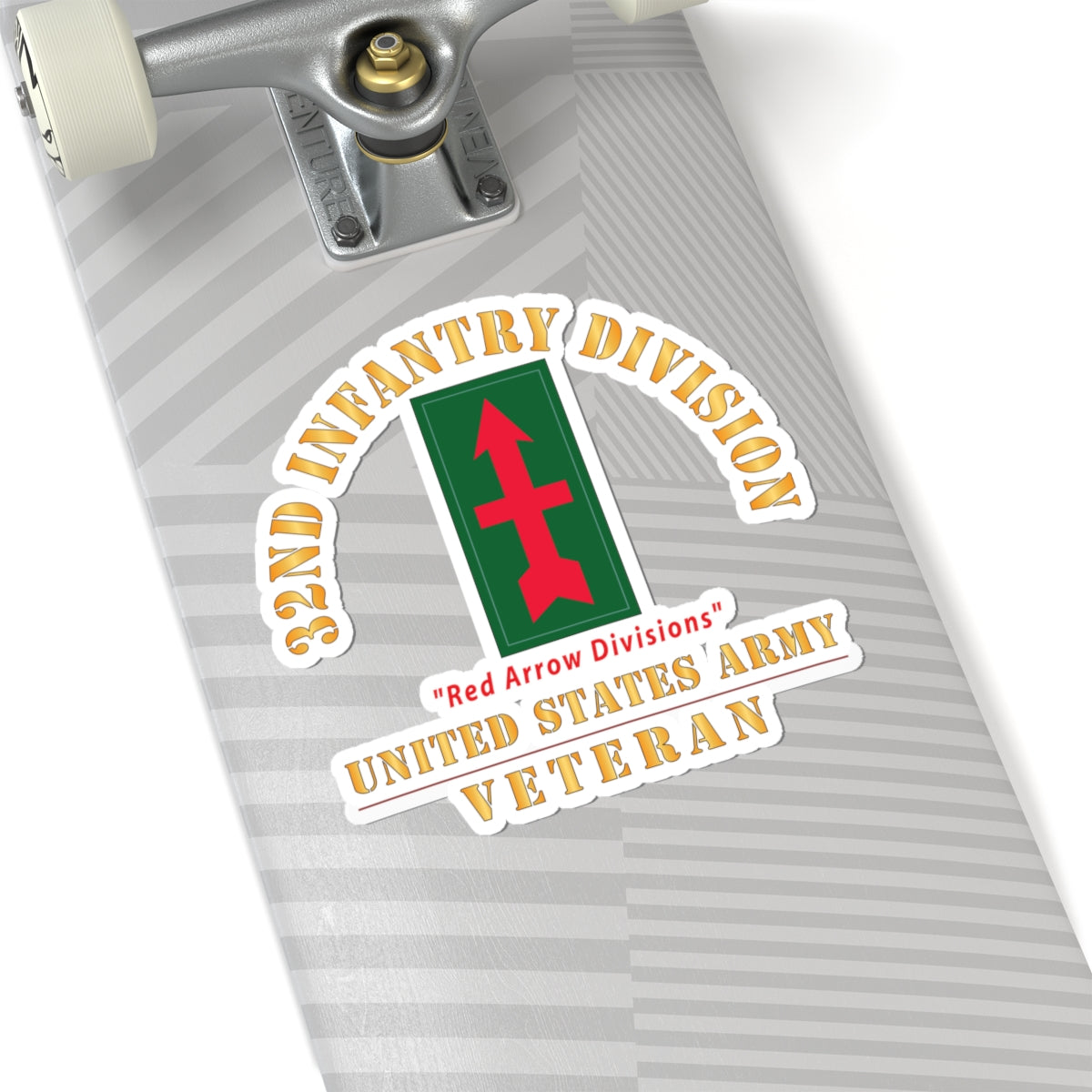 Kiss - Cut Stickers - Army - SSI - 32nd Infantry Division - Red Arrow Division - US Army Veteran X 300