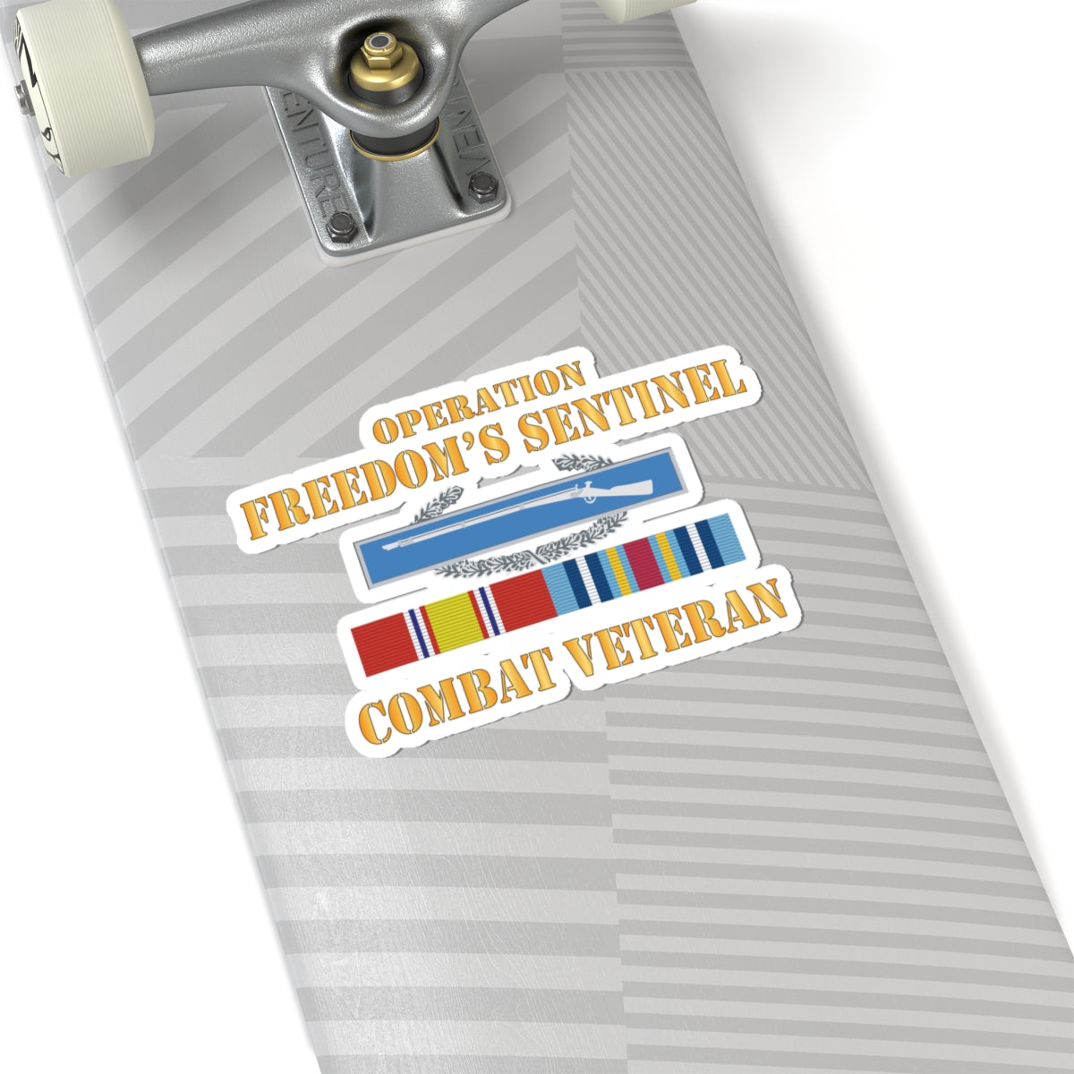 Kiss - Cut Stickers - Army - Operation Freedoms Sentinel (OFS) SVC Bar w CIB - Combat Veteran X 300