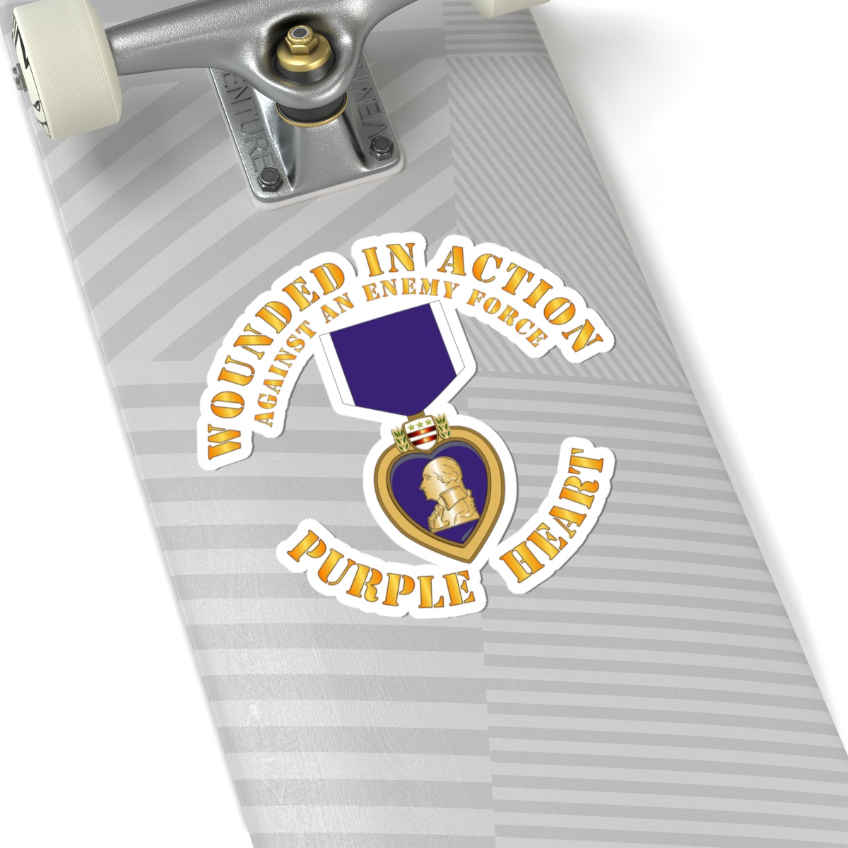 Kiss-Cut Stickers - Wounded in Action - Purple Heart - Against Enemy X 300