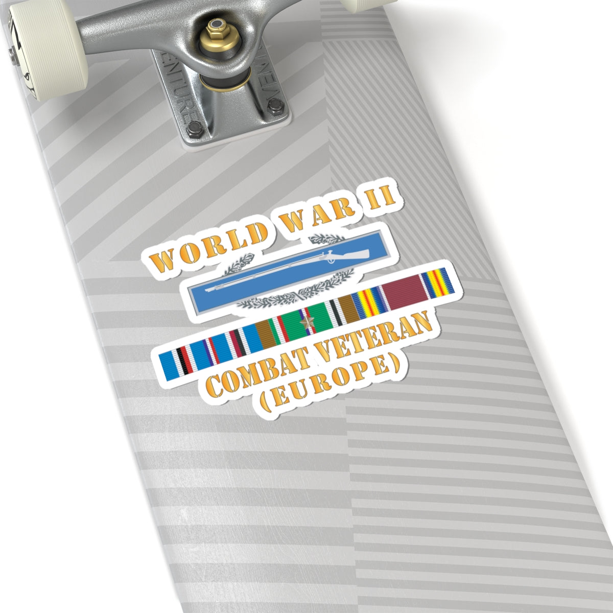Kiss - Cut Stickers - Army - World War II SVC Bar w CIB - Combat Veteran - Europe X 300