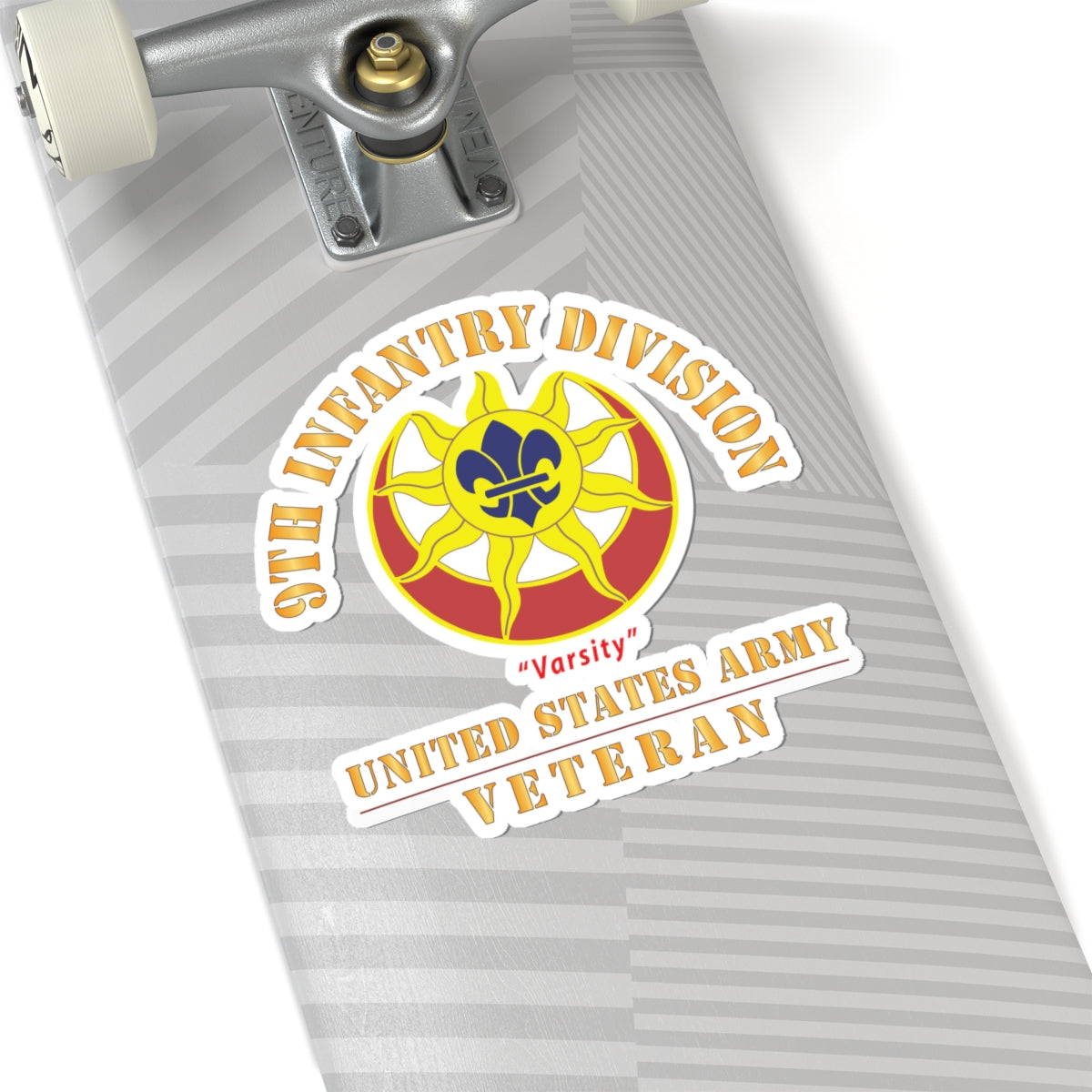 Kiss - Cut Stickers - Army - DUI - 9th Infantry Division - Varsity - US Army Veteran X 300