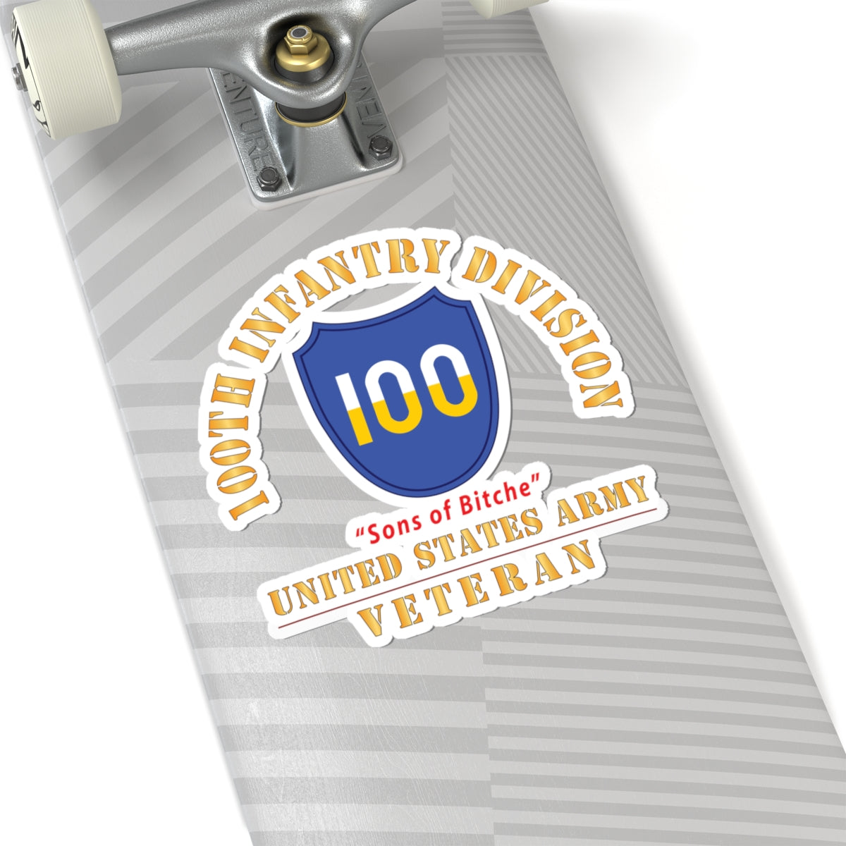 Kiss-Cut Stickers - Army - SSI - 100th Division - Sons of Bitche - US Army Veteran X 300