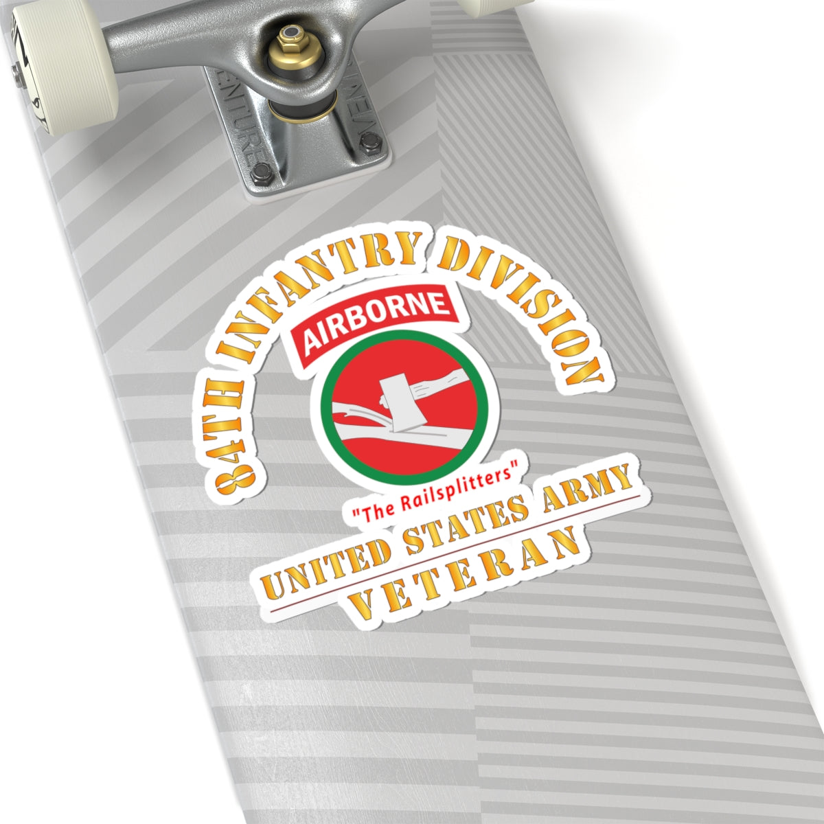 Kiss-Cut Stickers - Army - SSI - 84th Infantry Division w Airborne Tab - The Railsplitters - US Army Veteran X 300