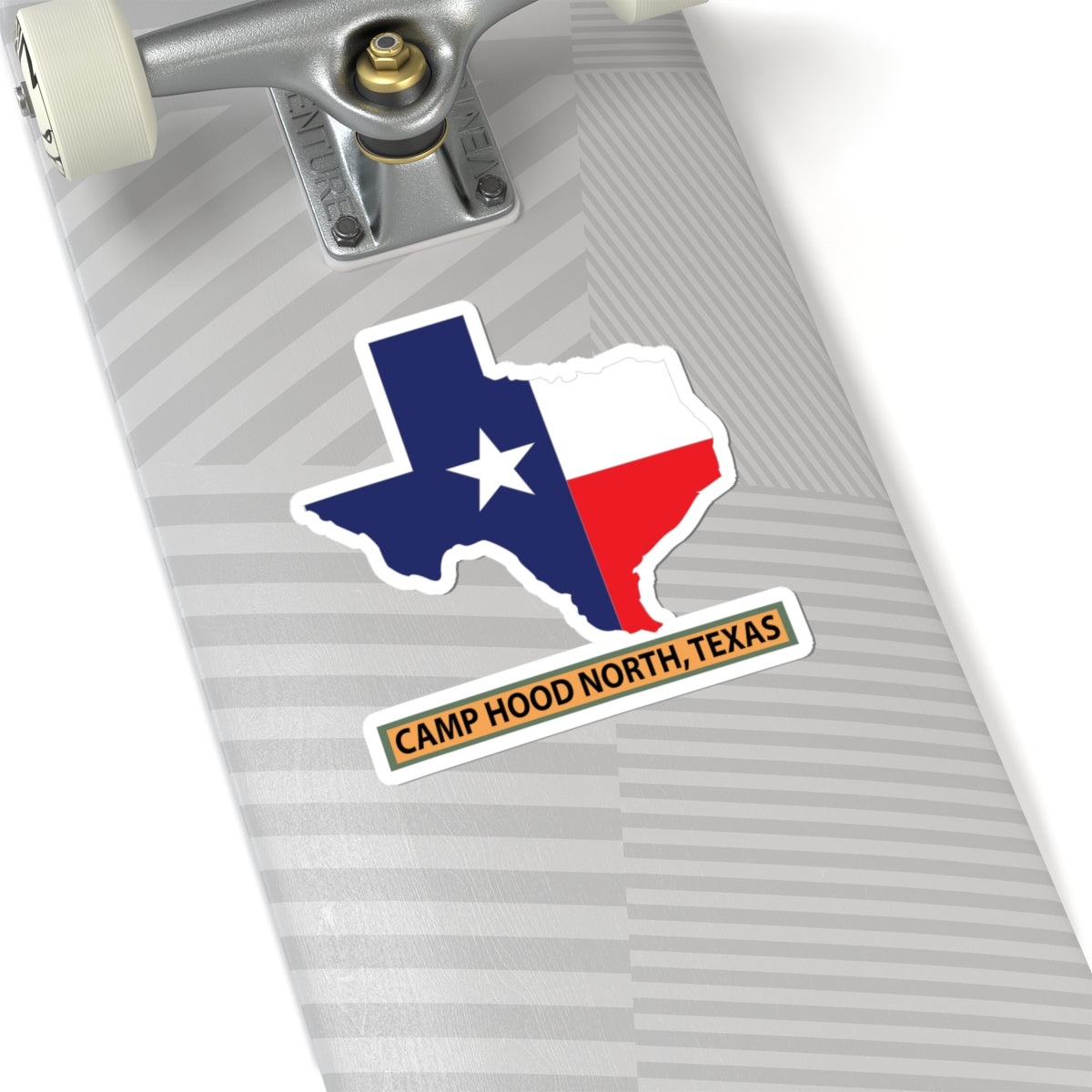 Kiss-Cut Stickers - Texas Map Overprint with Texas State Flag - Camp Hood North, Texas X 300