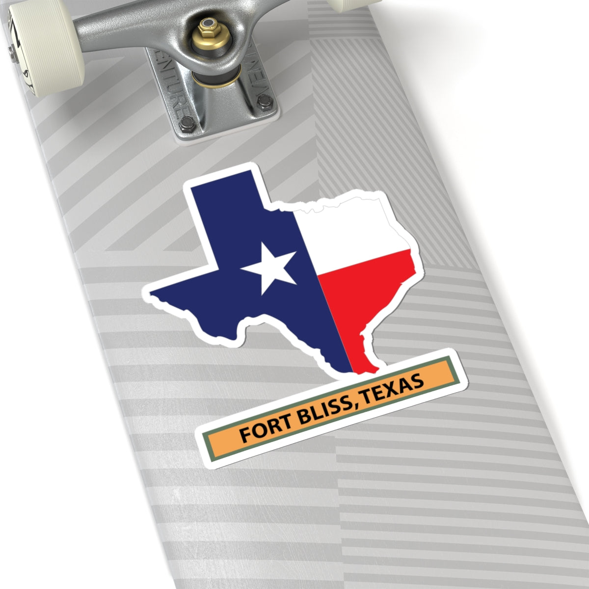 Kiss-Cut Stickers - Texas Map Overprint with Texas State Flag - Fort Bliss,Texas X 300