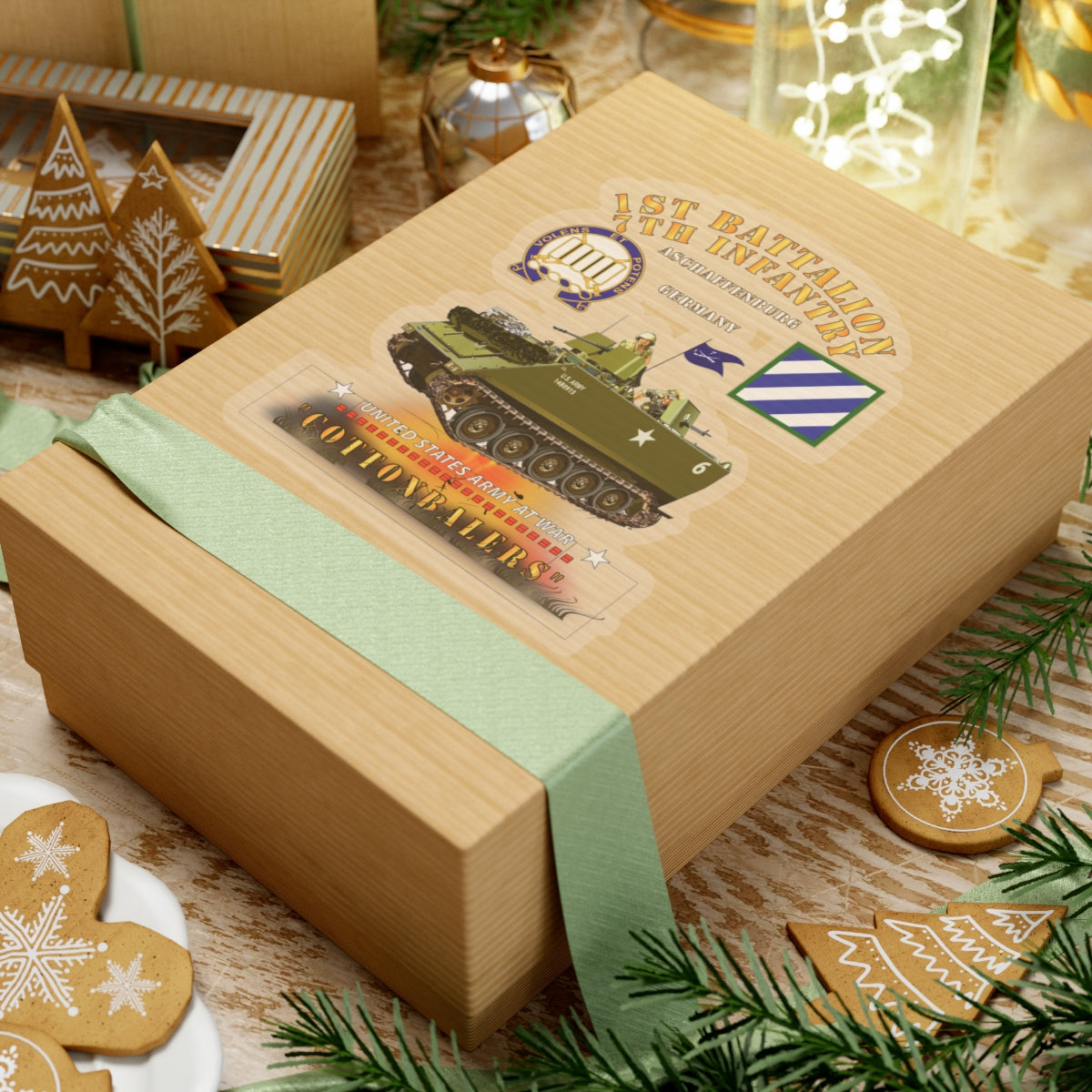 Kiss-Cut Stickers - 1st Bn 7th Infantry - Aschaffenburg FRG - M113 APC - CottonBalers X 300