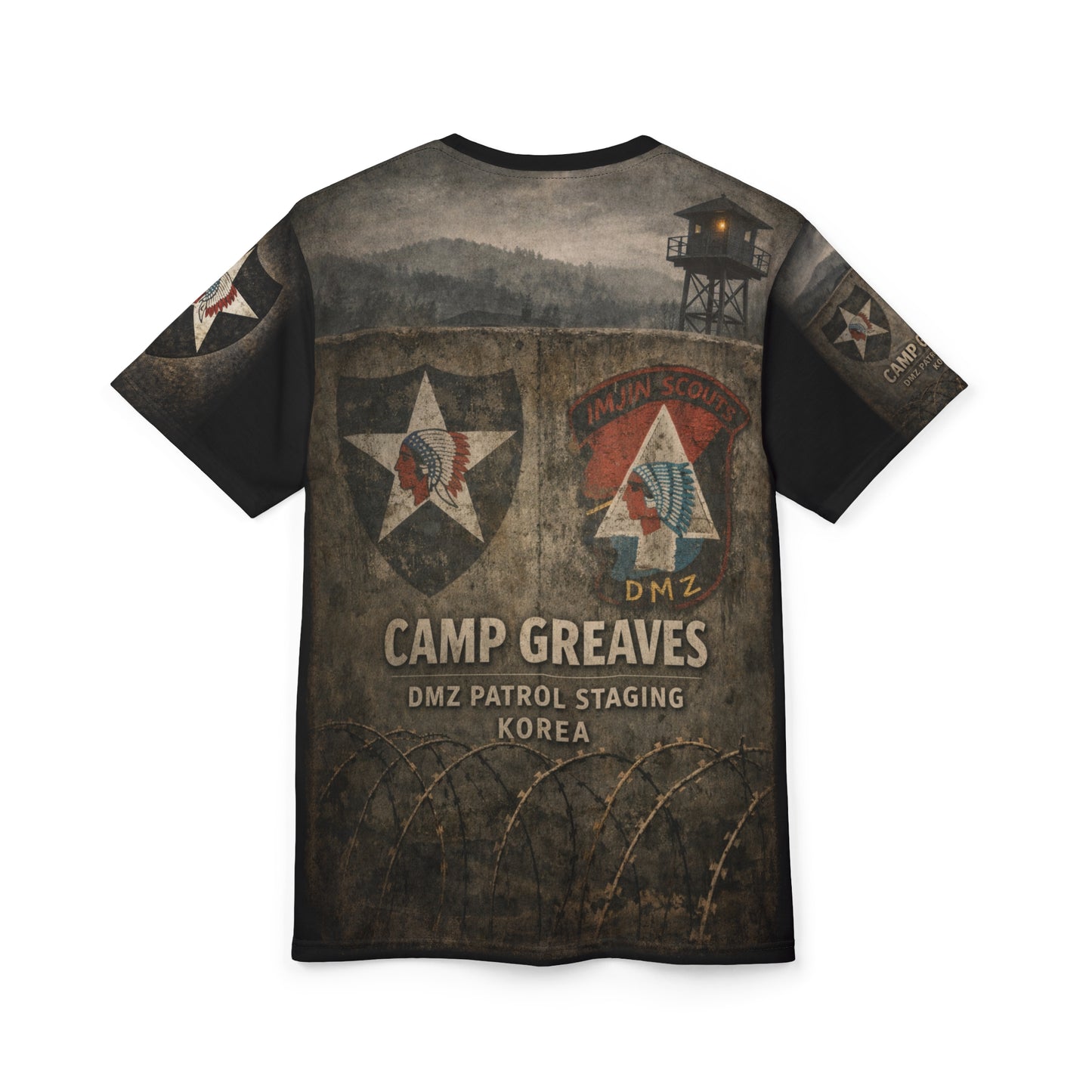 Camp Greaves Korea All-Over Print Tee — "Guarding the DMZ Border"