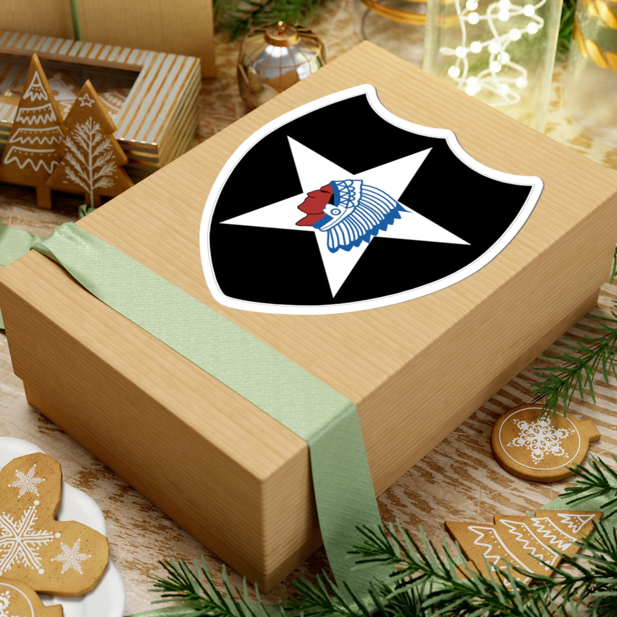 A kiss-Cut Stickers depicting the 2nd Infantry Division