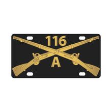 Load image into Gallery viewer, Army - 116th Infantry Regiment Branch - Alpha Company wo Txt Classic License Plate
