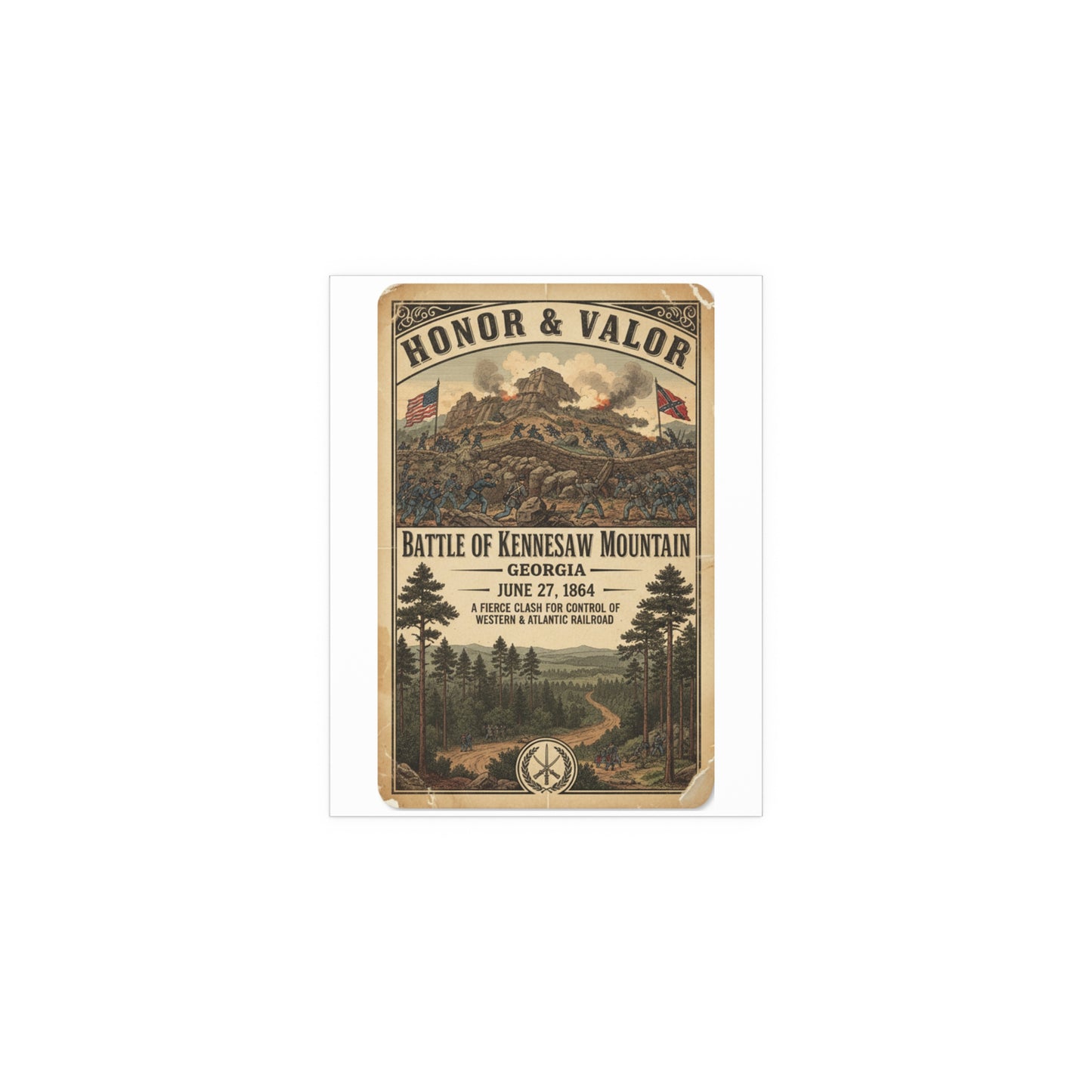 Indoor and Outdoor Silk Posters - Battle of Kennesaw Mountain