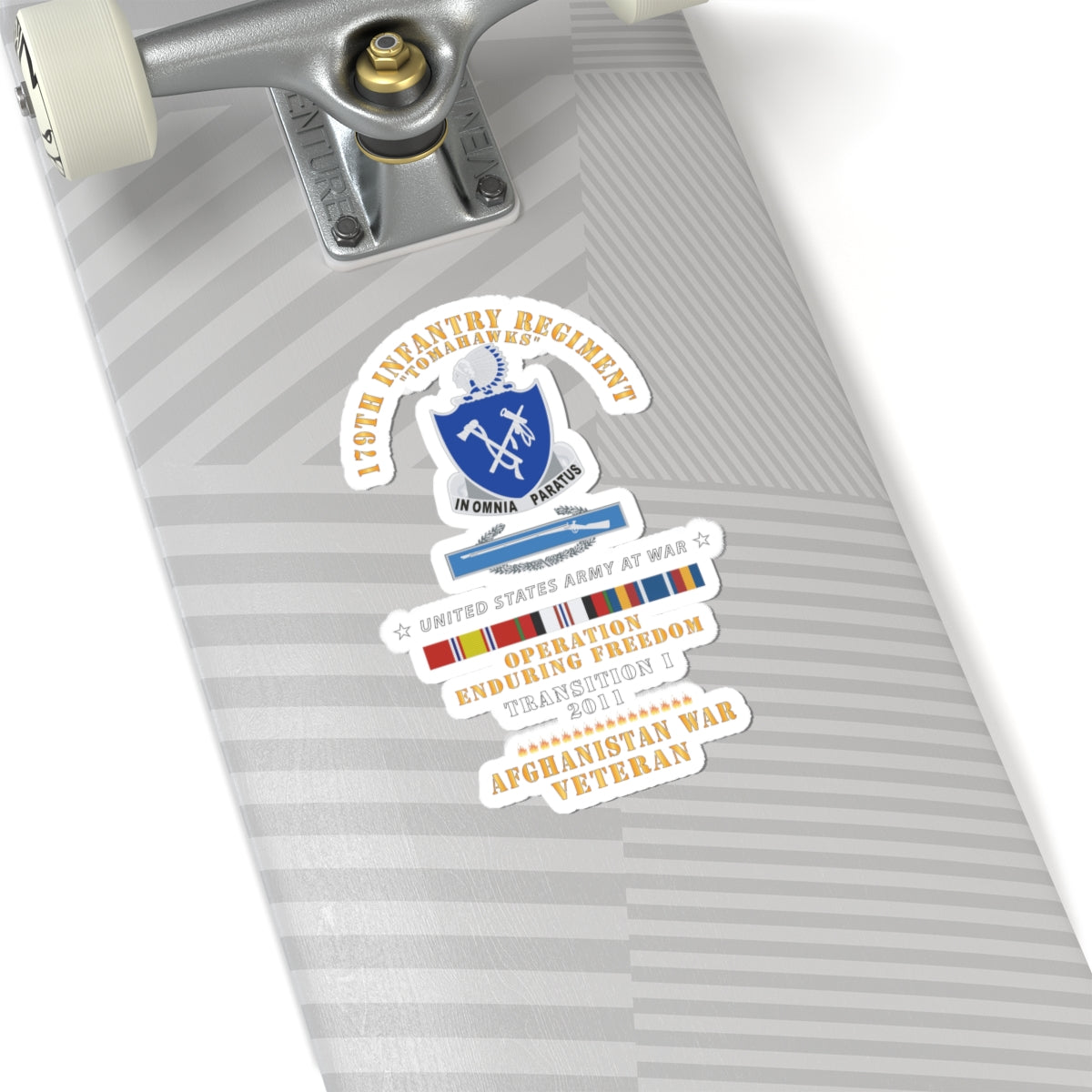 Kiss-Cut Stickers - 179th Infantry Regiment - Tomahawks - Afghanistan - TRANSITION I - 2011 w CIB - OIF - AFGHAN SVC X 300