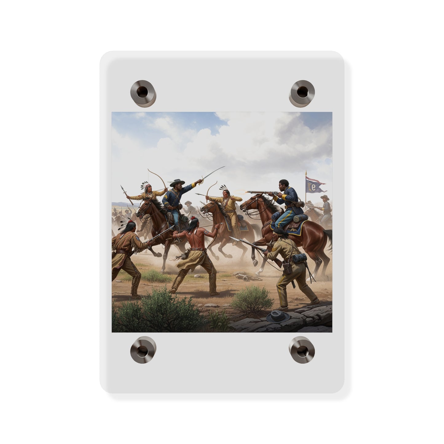 Acrylic Wall Art Panel - 9th Cavalry Regiment fighting Native Americans during the Indian Wars