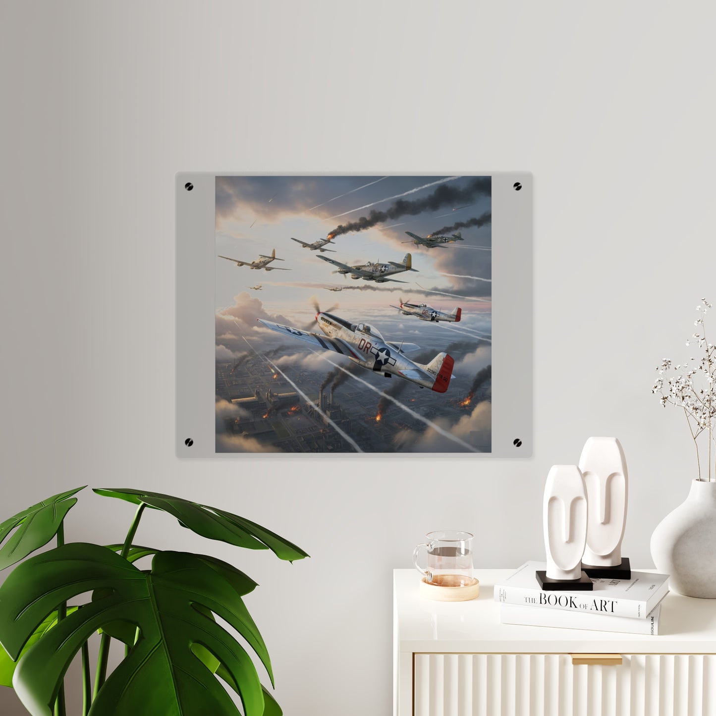 Acrylic Wall Art Panel - Red Tails in Action