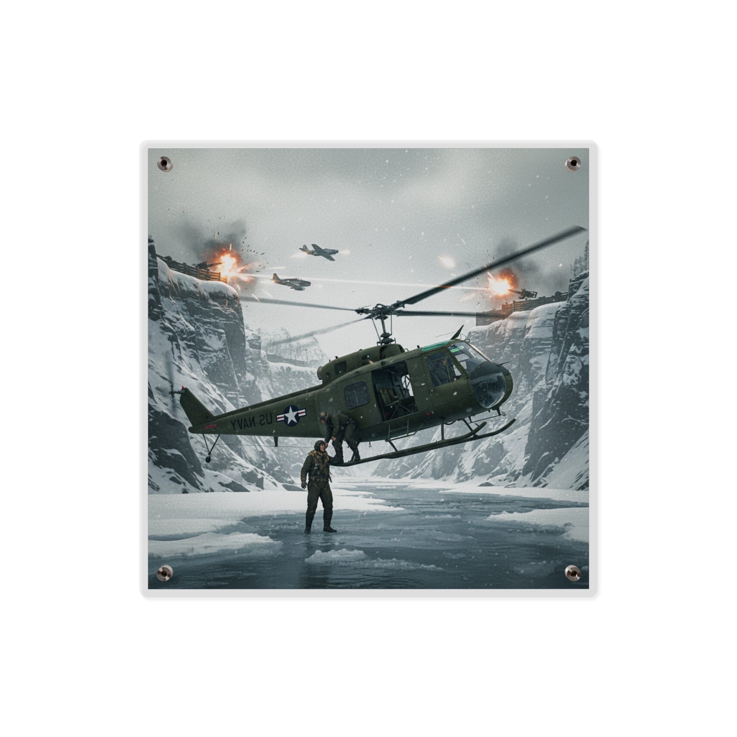 Acrylic Wall Art Panel - Rescue Mission from Majon-ni and Samdong-ni attack - Korean War