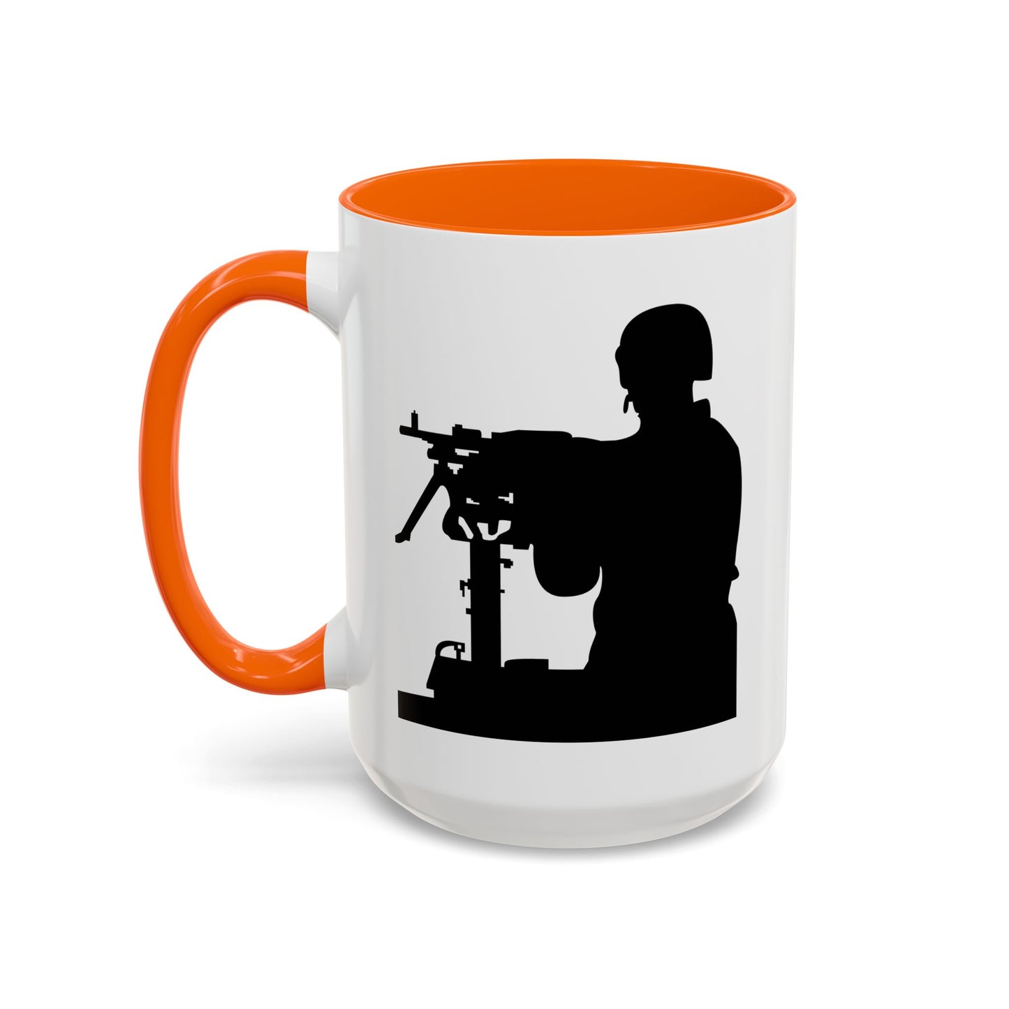 Accent Coffee Mug (11oz & 15oz) - Army - Soldier - MG Vehicle Mounted - Silhouette X 300