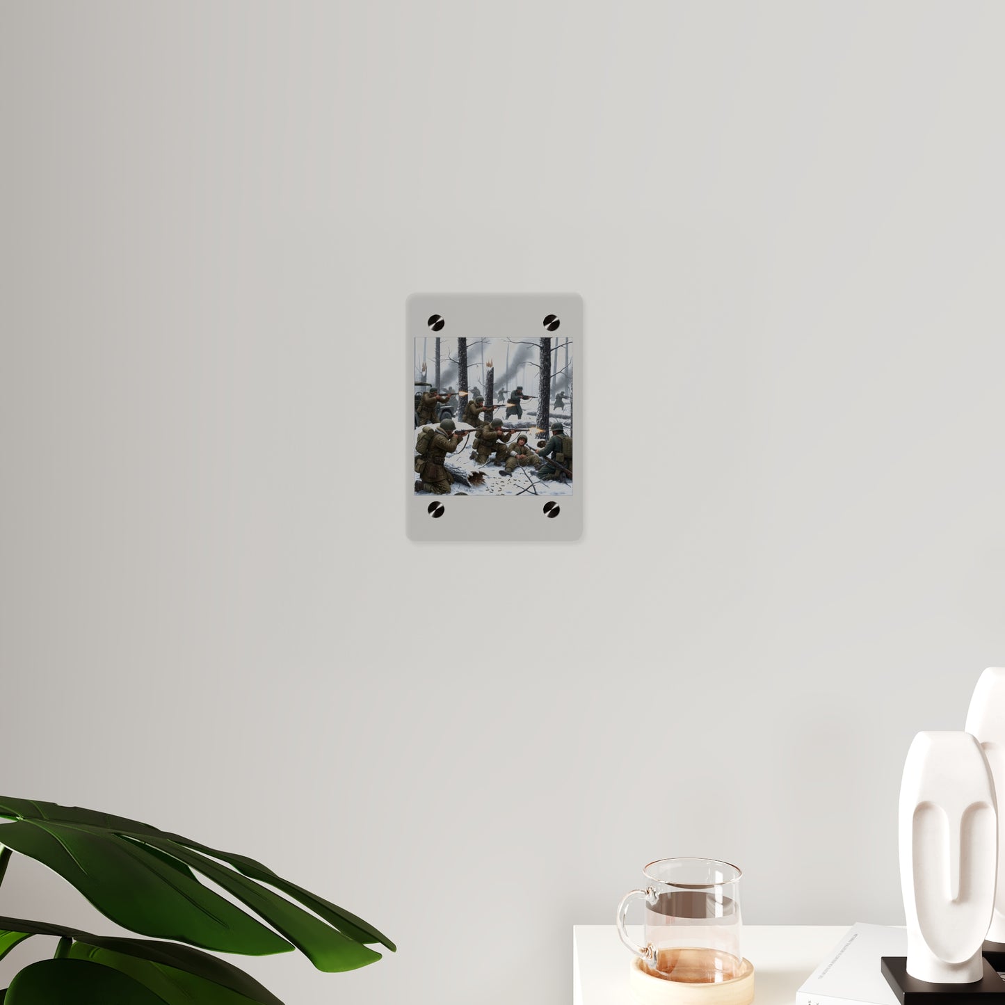 Acrylic Wall Art Panel - 101st Airborne Division fighting the German Army at the Battle of Bastogne