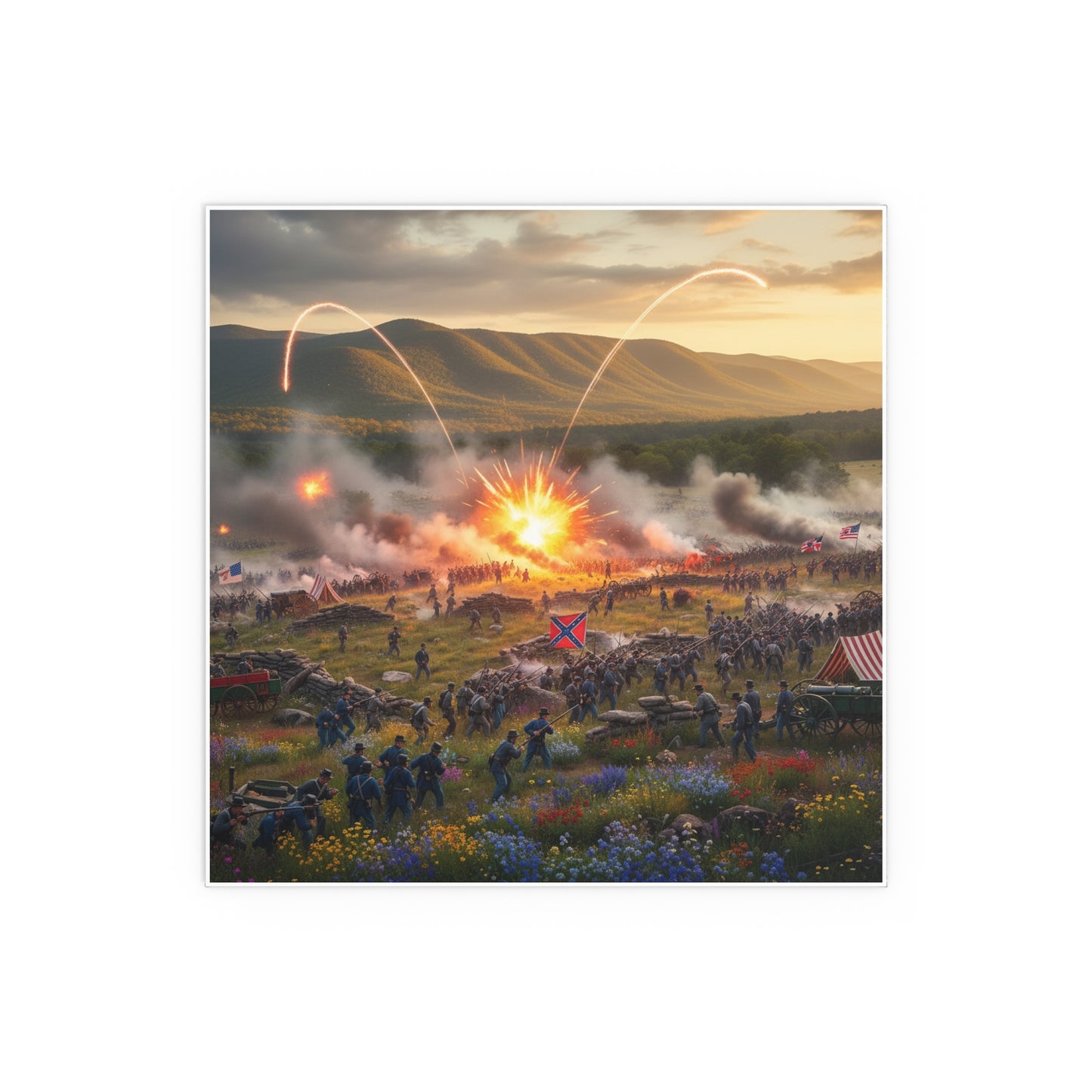 Indoor and Outdoor Silk Posters - US Civil War Battle - Battle of Kennesaw Mountain Georgia