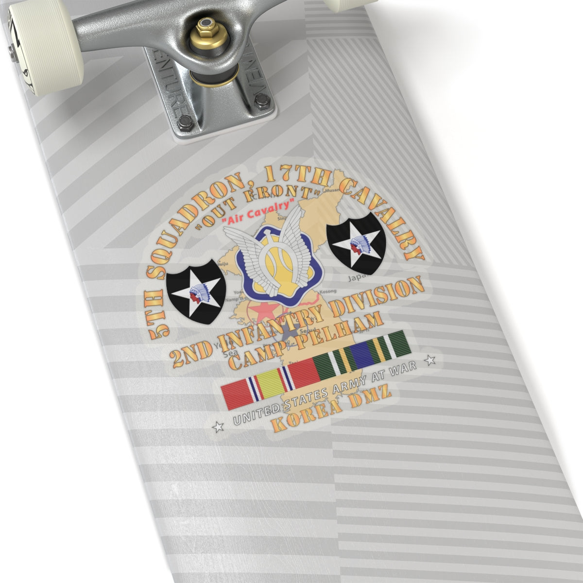 Kiss-Cut Stickers - 5th Squadron, 17th Cavalry - Camp Pelham - 2nd ID w Map w KOREA SVC
