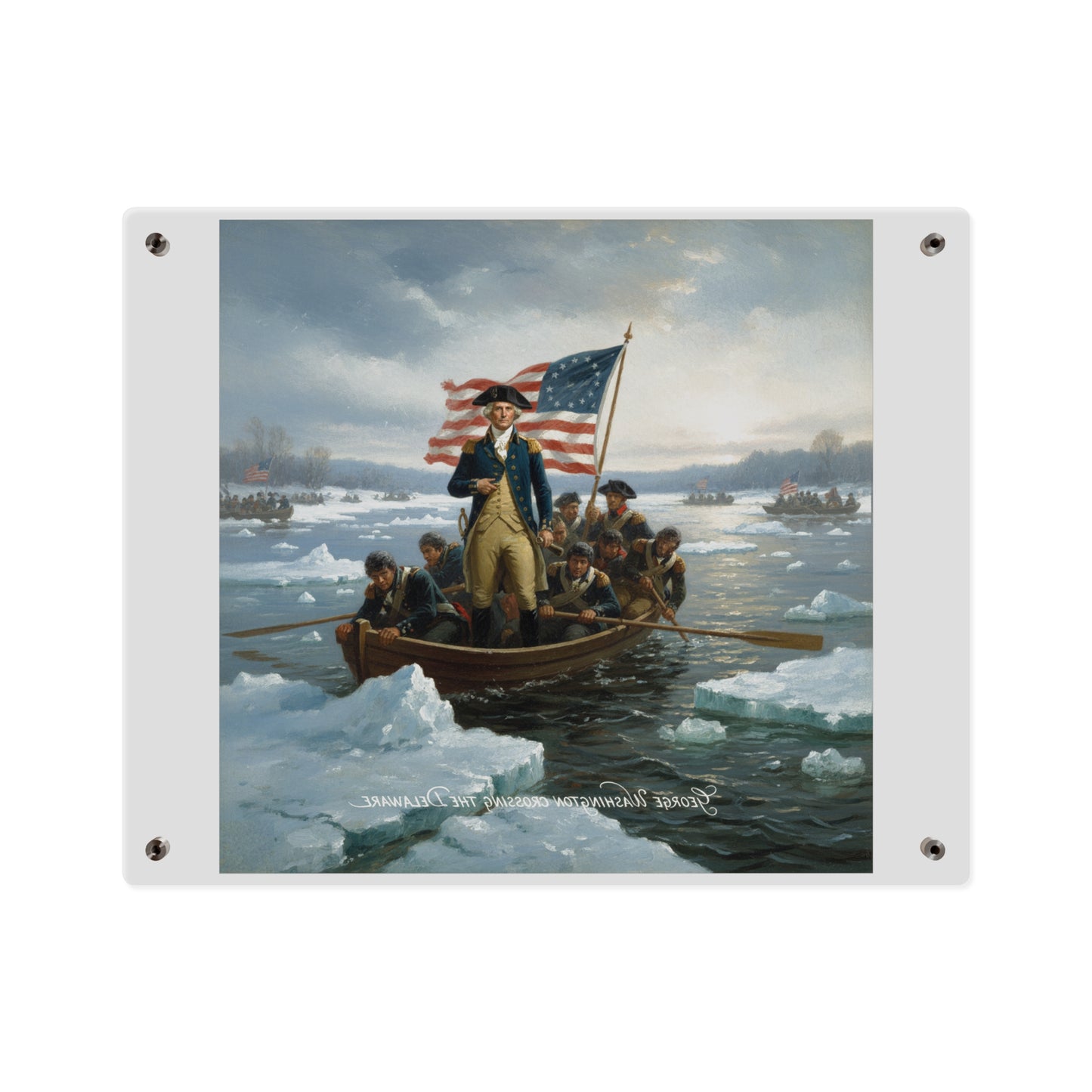 Acrylic Wall Art Panel - Washington Crossing the Delaware duing the Revolutionary War