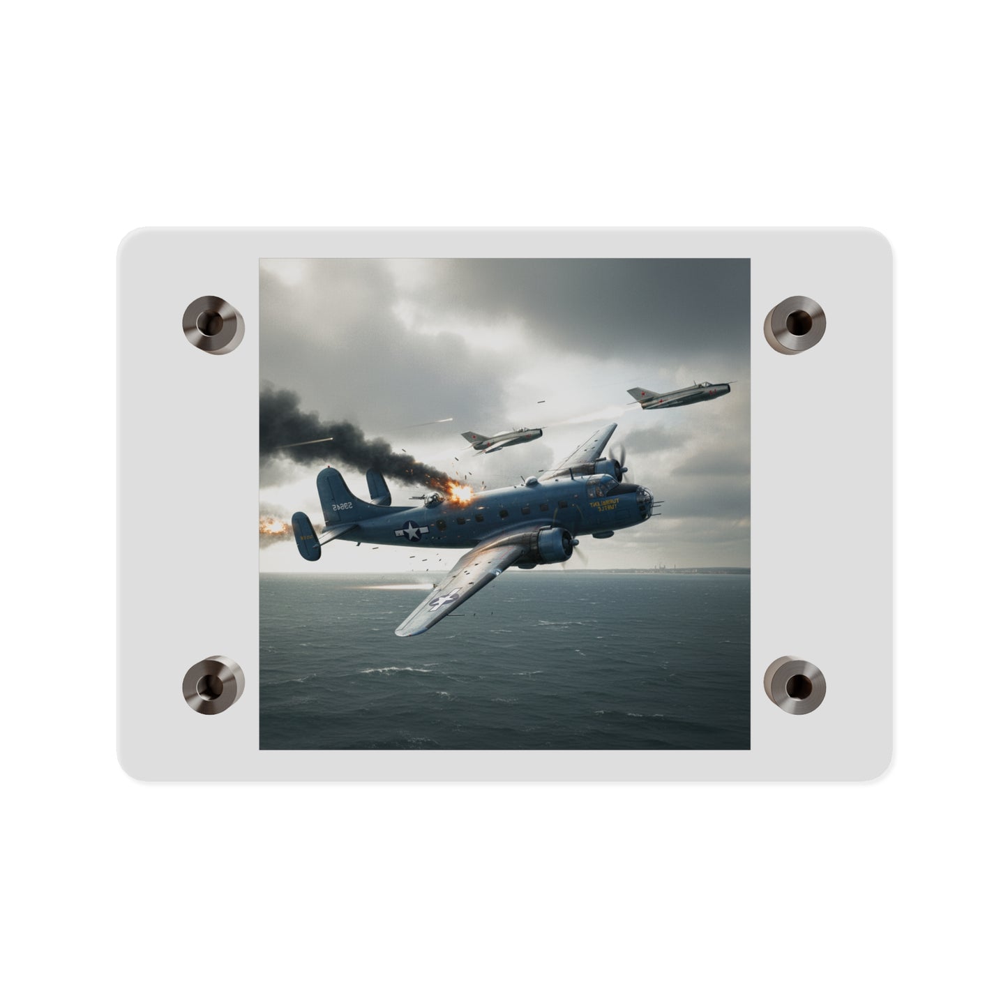 Acrylic Wall Art Panel - April 8, 1950, Baltic Sea - Latvia Soviet fighters shot down a U.S. Navy PB4Y-2 - Liberator - Cold War