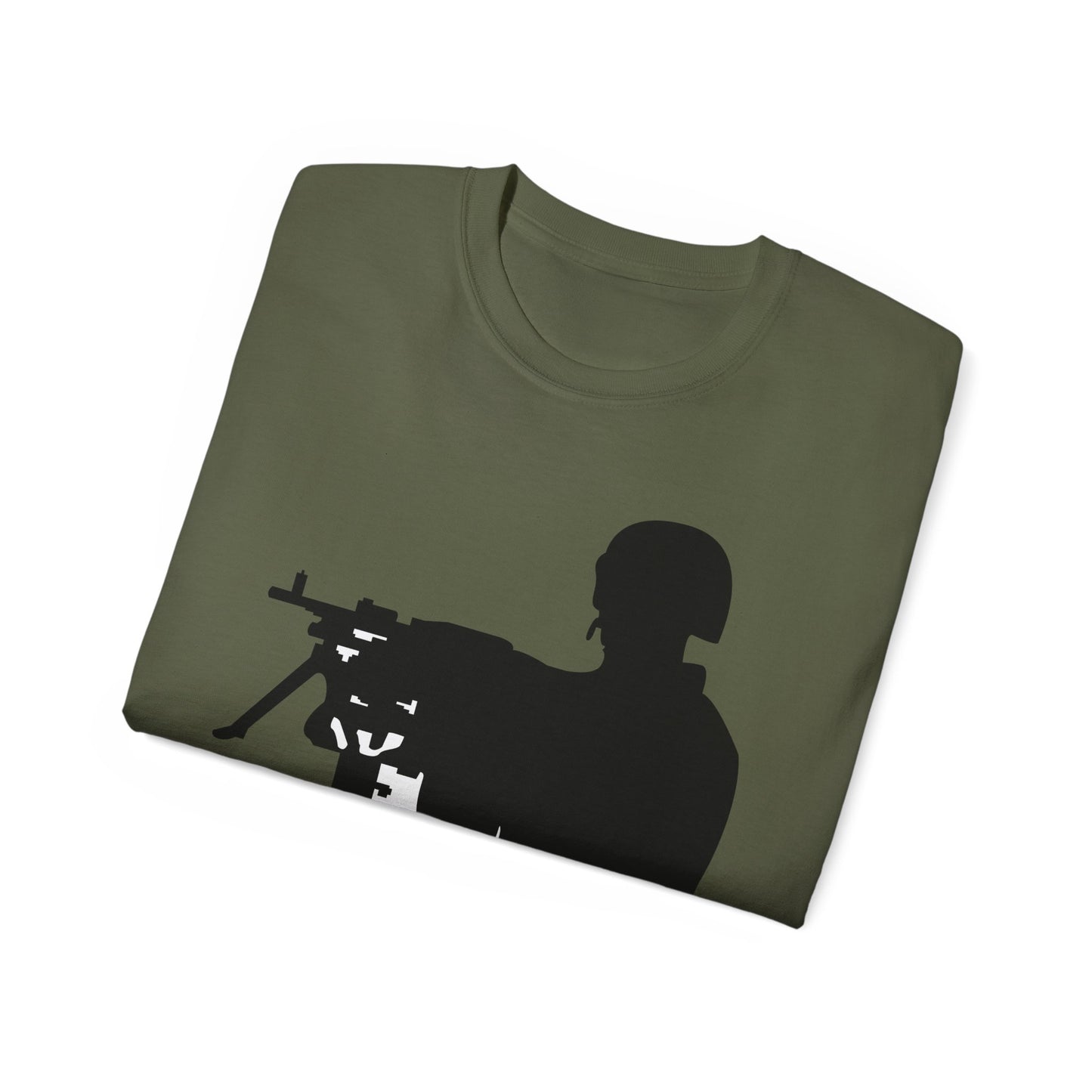 Unisex Ultra Cotton Tee - Army - Soldier - MG Vehicle Mounted - Silhouette X 300