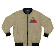 Load image into Gallery viewer, Men&#39;s Bomber Jacket (AOP) - Army - 743rd Tank Battalion SSI - Tank Commander - Joseph G. Lucido
