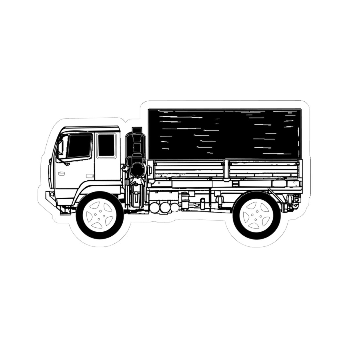 Kiss-Cut Stickers - Vehicle - LMTV - M1078 - Side - BW X 300