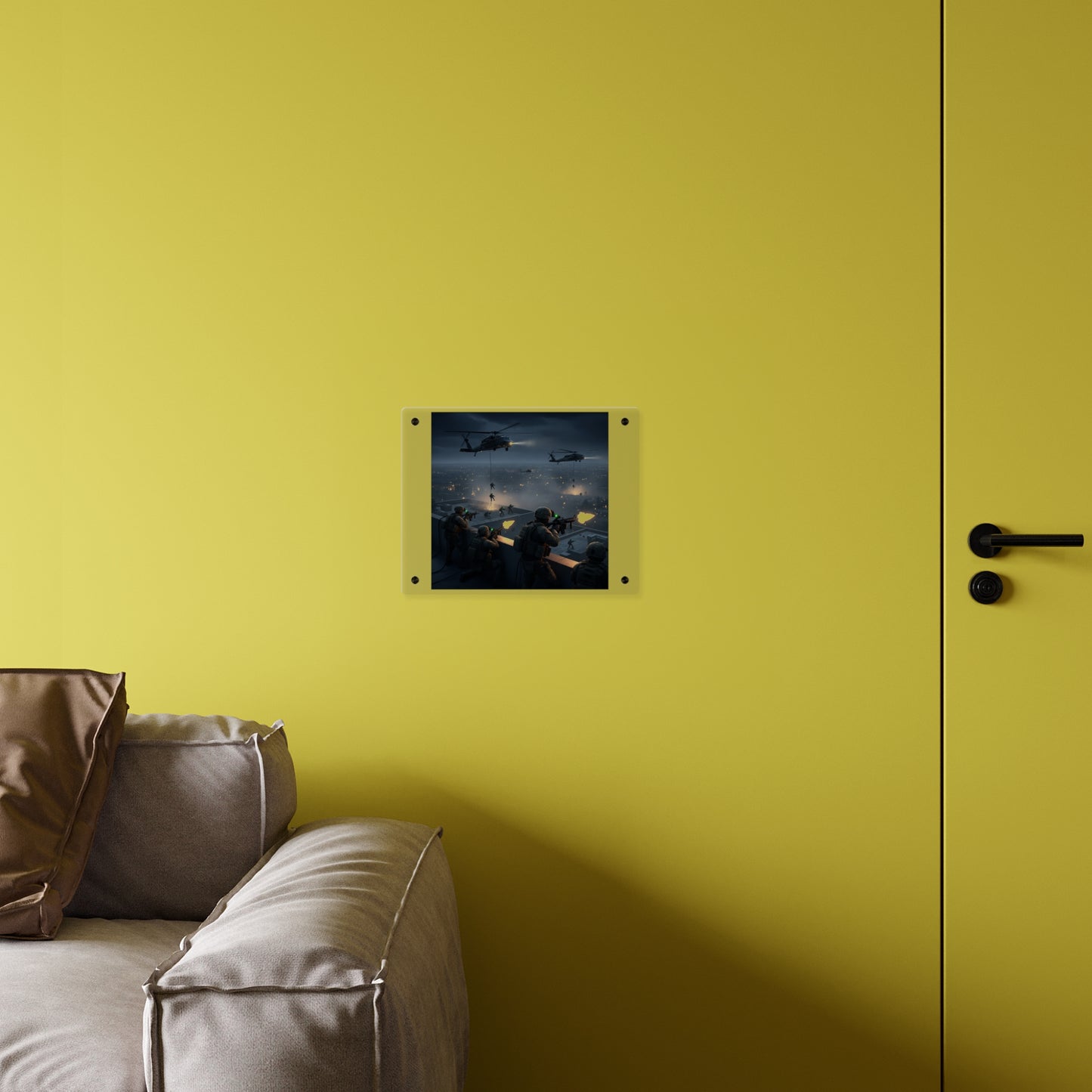 Acrylic Wall Art Panel - Night Air Assault by Army Rangers