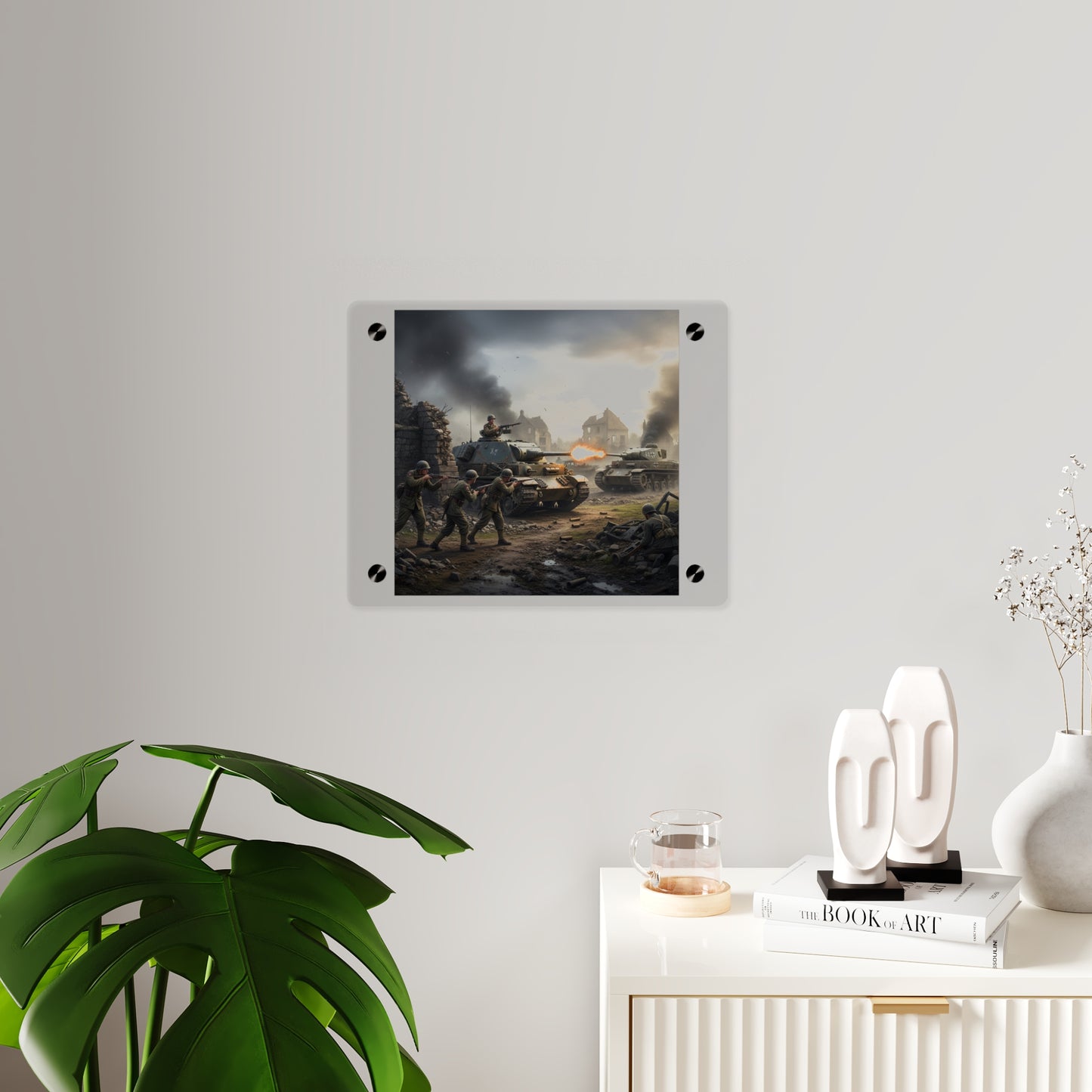 Acrylic Wall Art Panel - Tank Destroyer - M10 Wolverine vs German Panzer Tank