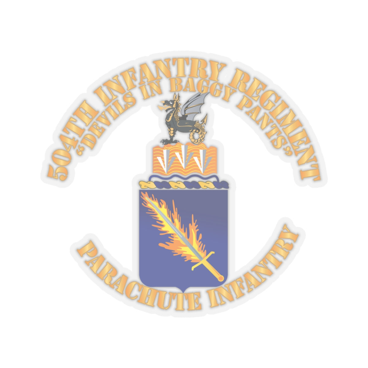 Kiss-Cut Stickers - COA - 504th Infantry Regiment X 300