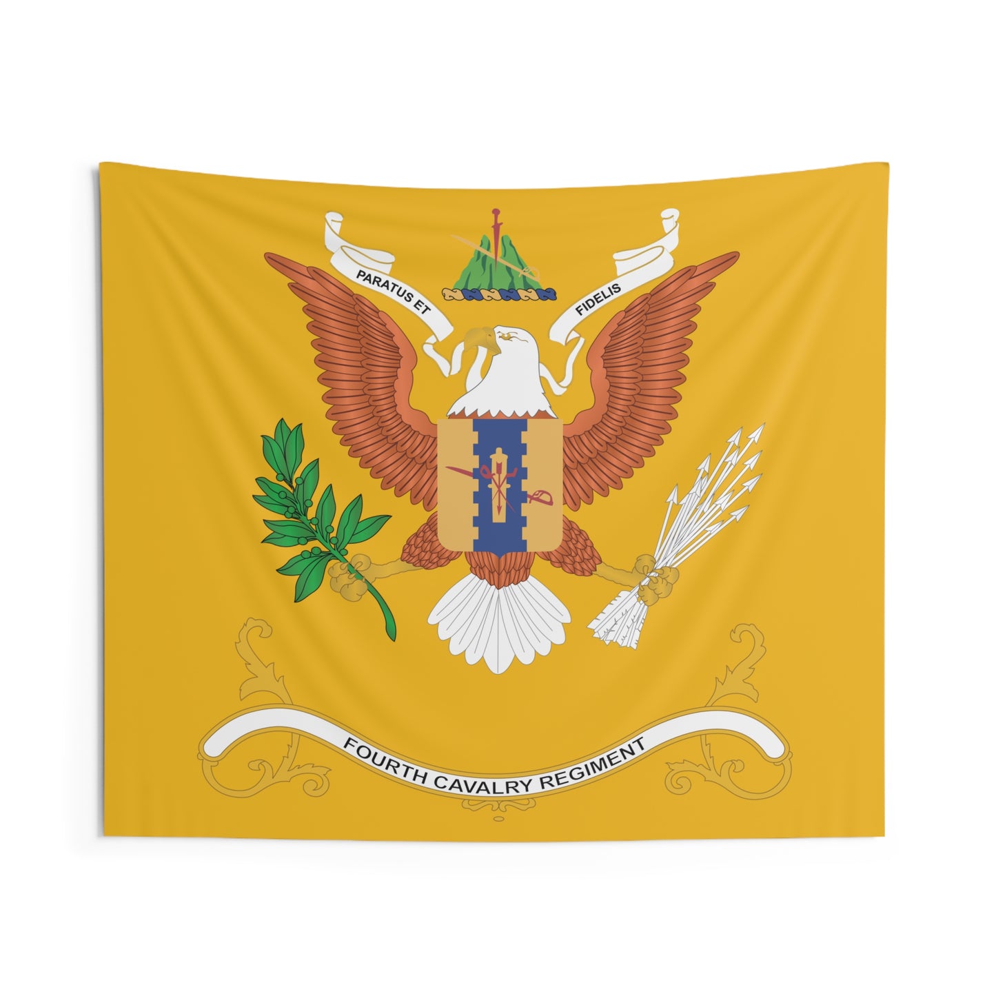 Indoor Wall Tapestry - Army - Regimental Colors - 4th Cavalry Regiment X 300