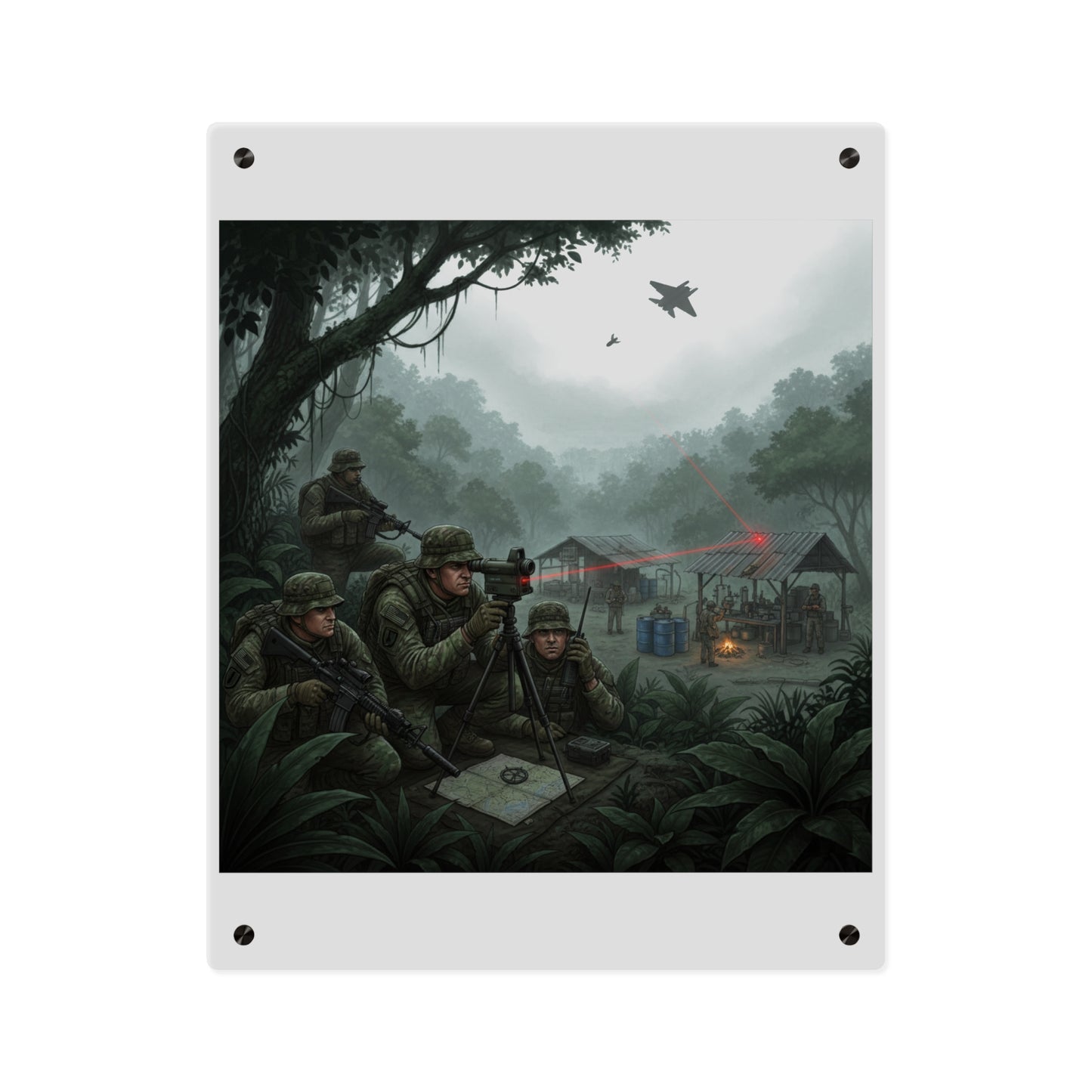 Acrylic Wall Art Panel - SOF Team Hitting a Jungle Drug Lab