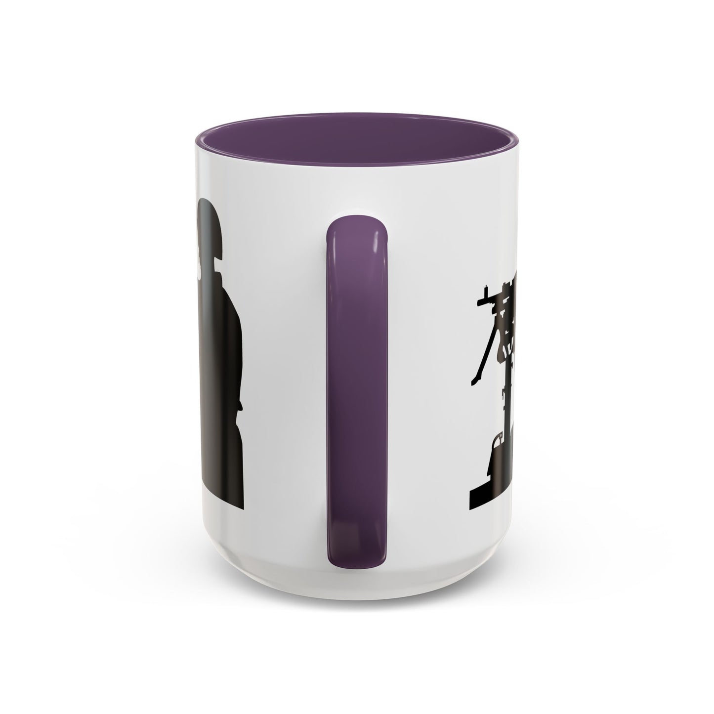 Accent Coffee Mug (11oz & 15oz) - Army - Soldier - MG Vehicle Mounted - Silhouette X 300