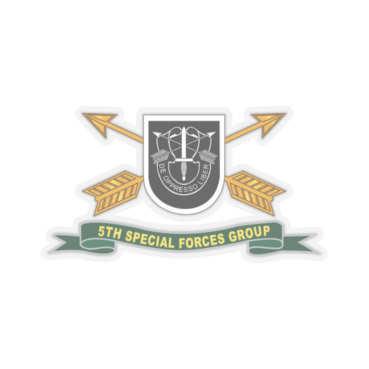 Kiss-Cut Stickers - 5th Special Forces Group - Flash w Br - Ribbon X 300